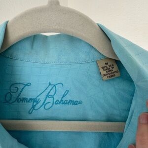 Tommy Bahama Aqua Blue 100% Silk Shirt